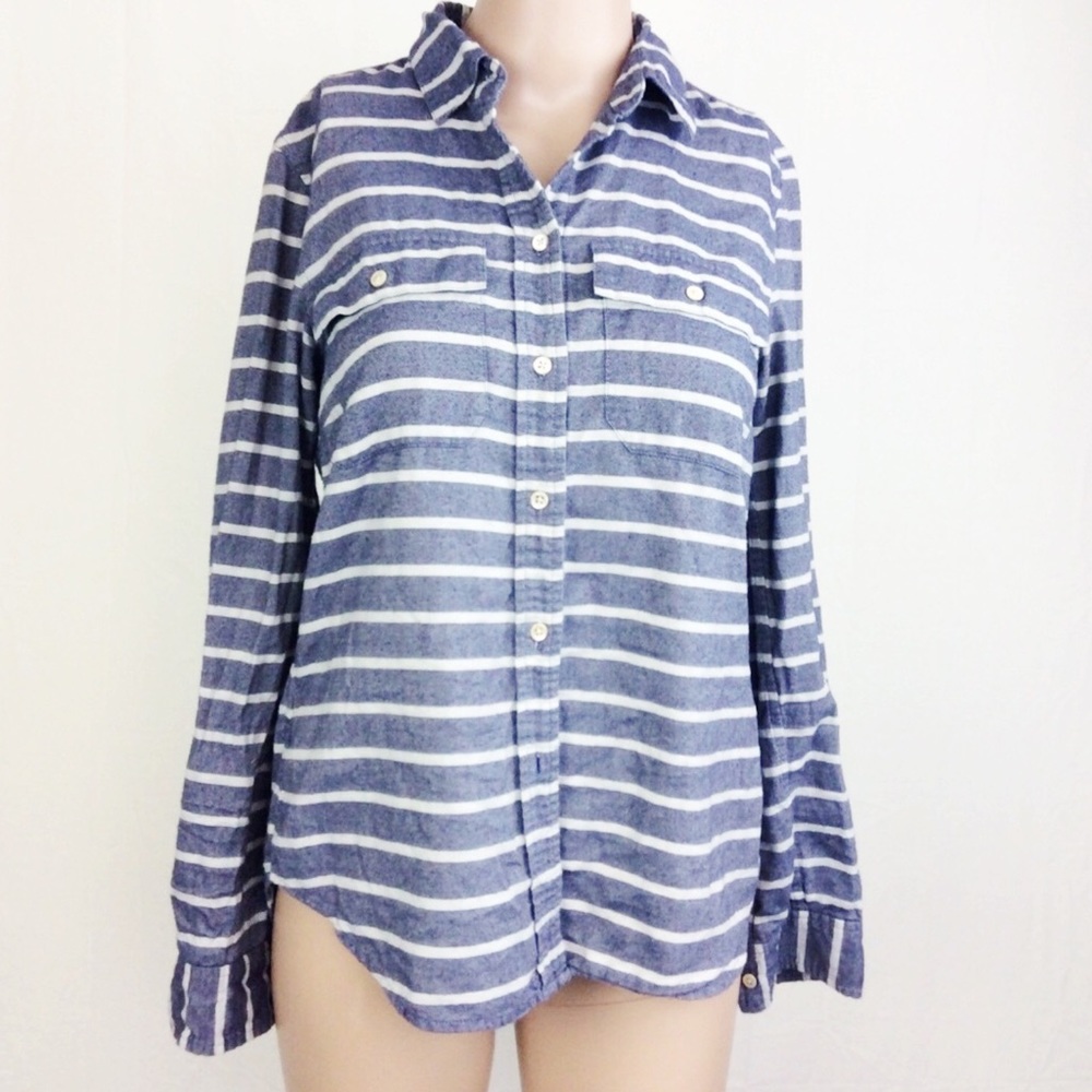 LL Bean Signature Shirt Button Down Striped